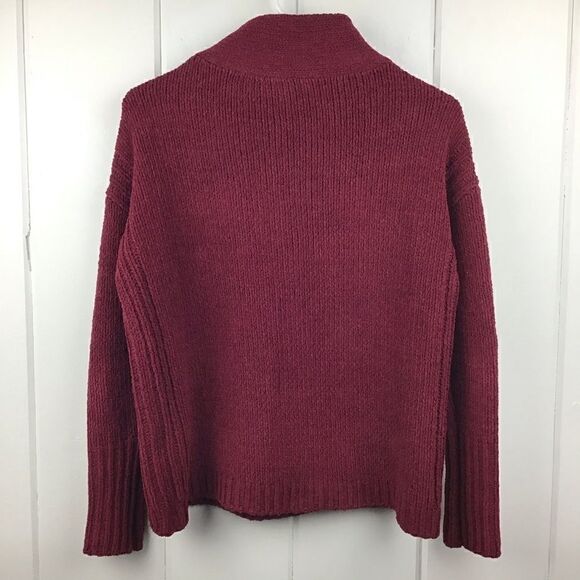Catherine Malandrino Chenille Sweater Burgundy Cowl Neck, Size XS - Picture 6 of 6